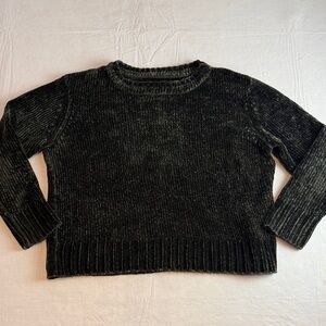 BNCI Women's Dark Green Soft Plush Crewneck Long Sleeve Boxy Sweater Size S